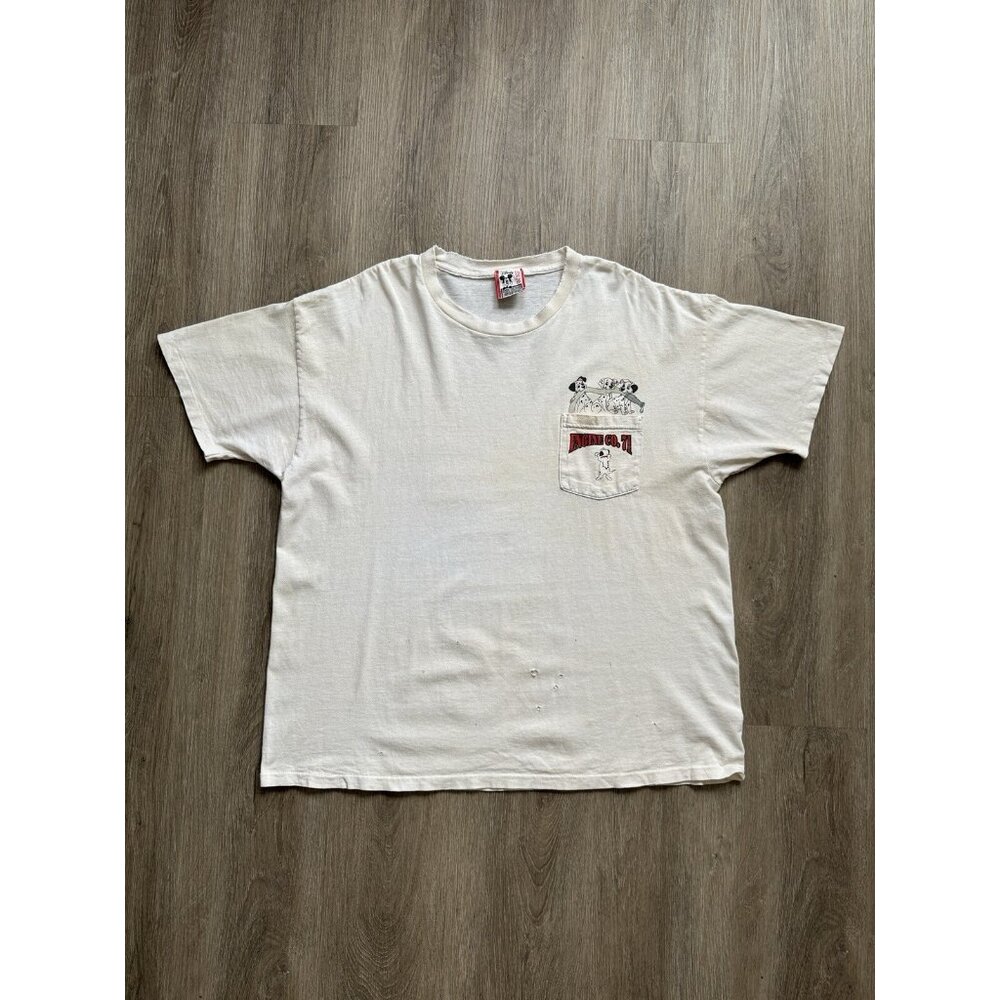 Vintage 90's Disney 101 Dalmatians Engine Co. 71 Pocket White Shirt Movie Promo